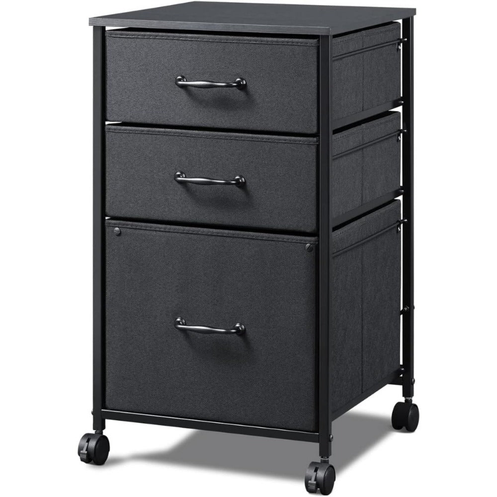 Rolling Fabric File Cabinet for Organized Everyday Storage in Home Office detail image - detail view 3