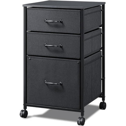 Rolling Fabric File Cabinet for Organized Everyday Storage in Home Office detail image - detail view 3