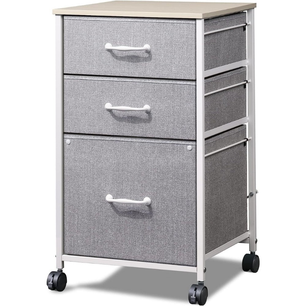 Rolling Fabric File Cabinet for Organized Everyday Storage in Home Office detail image - detail view 6