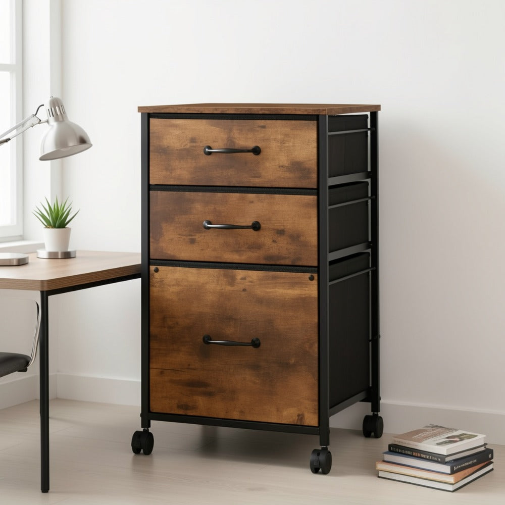 Rolling Fabric File Cabinet for Organized Everyday Storage in Home Office detail image - detail view 8