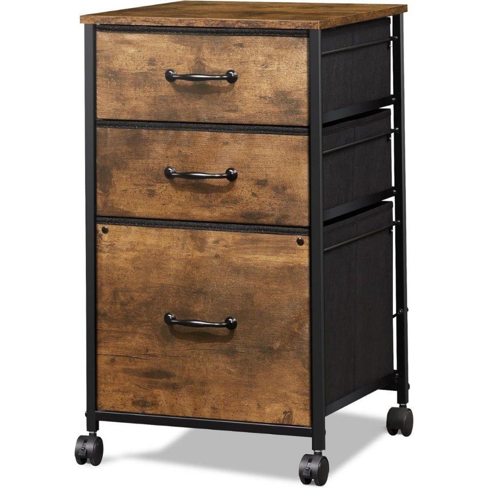 File Cabinet, Mobile with 3 Drawers - Rolling Printer Stand, Fabric Vertical Filing shown in the main product view