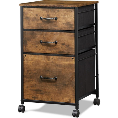 File Cabinet shown in the Rustic Brown Wood Grain Print option