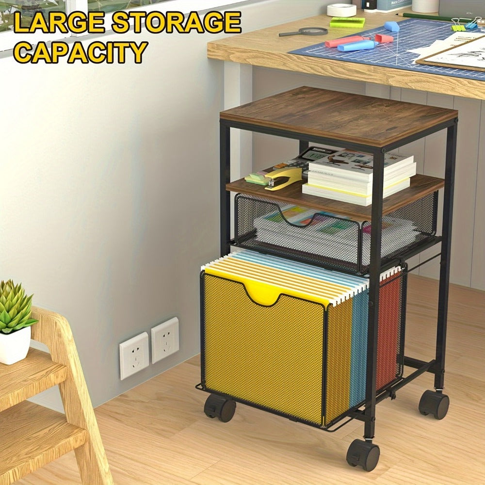 Rolling File Cart with Storage Drawers for Organized Everyday Storage in Home Office detail image - detail view 11