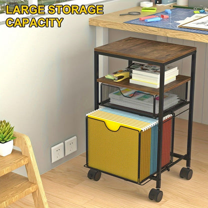 Rolling File Cart with Storage Drawers for Organized Everyday Storage in Home Office detail image - detail view 11