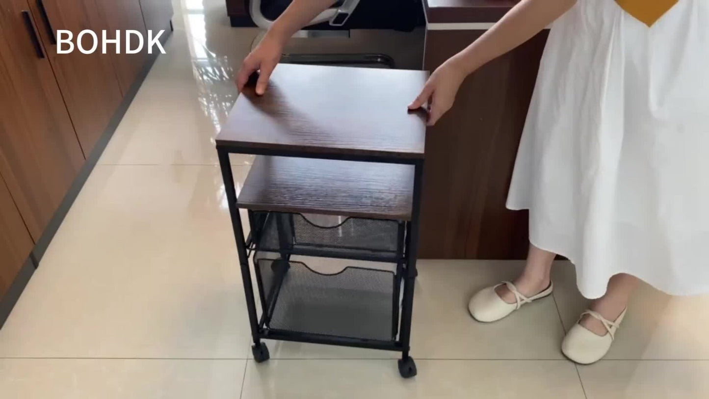 Rolling File Cart with Storage Drawers for Organized Everyday Storage in Home Office detail image - detail view 12