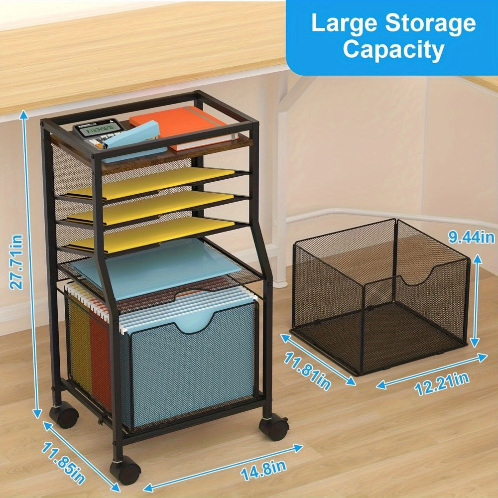 Rolling File Cart with Storage Drawers for Organized Everyday Storage in Home Office detail image - detail view 14