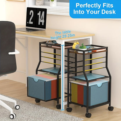 Rolling File Cart with Storage Drawers for Organized Everyday Storage in Home Office detail image - detail view 15