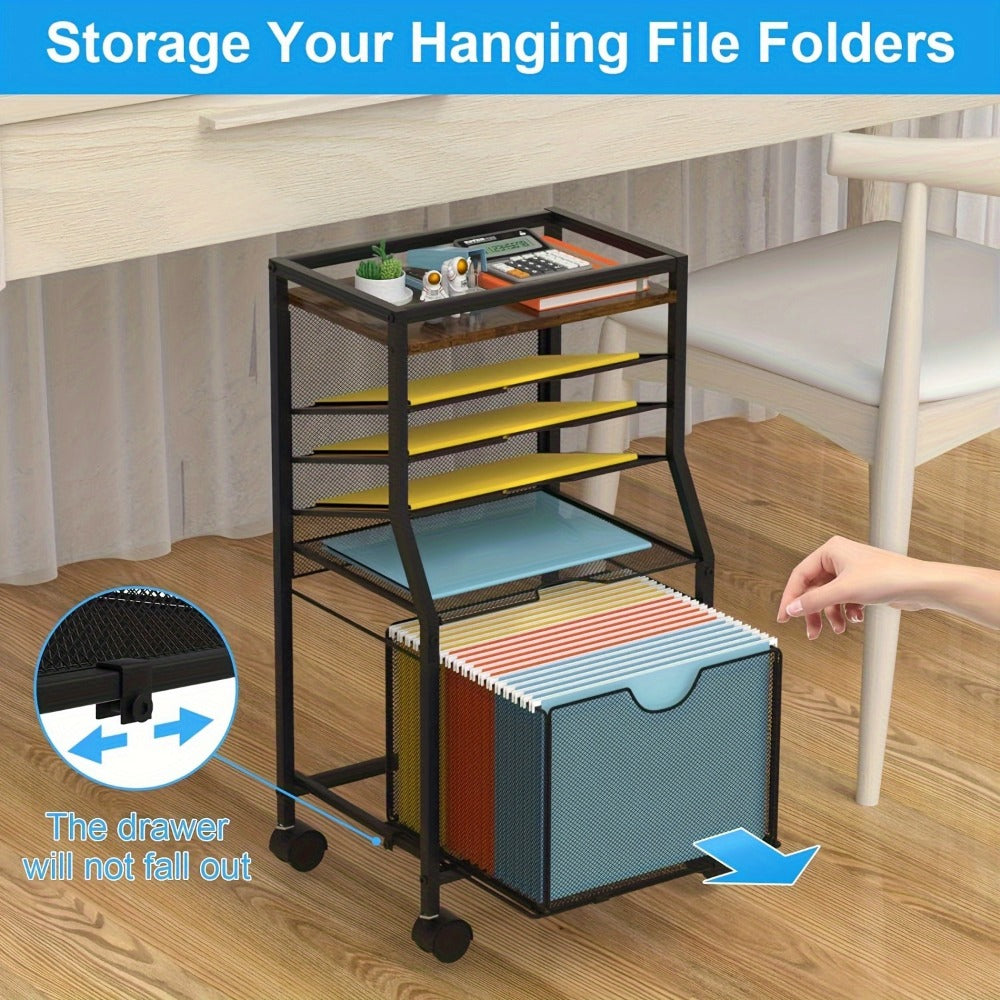 Rolling File Cart with Storage Drawers for Organized Everyday Storage in Home Office detail image - detail view 16