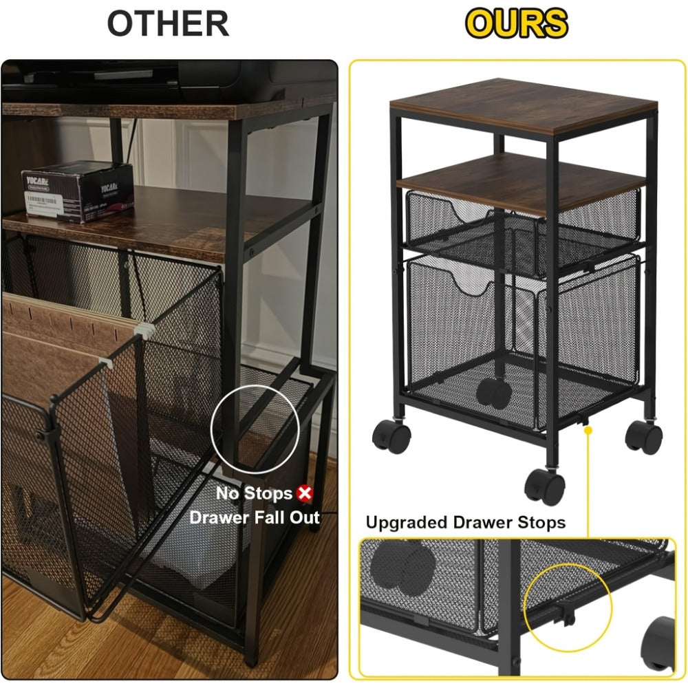 Rolling File Cart with Storage Drawers for Organized Everyday Storage in Home Office detail image - detail view 20