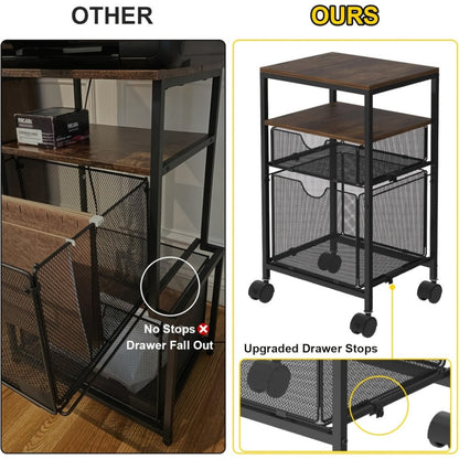 Rolling File Cart with Storage Drawers for Organized Everyday Storage in Home Office detail image - detail view 20