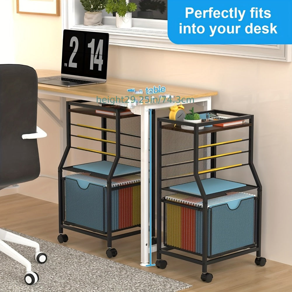 Rolling File Cart with Storage Drawers for Organized Everyday Storage in Home Office detail image - detail view 5