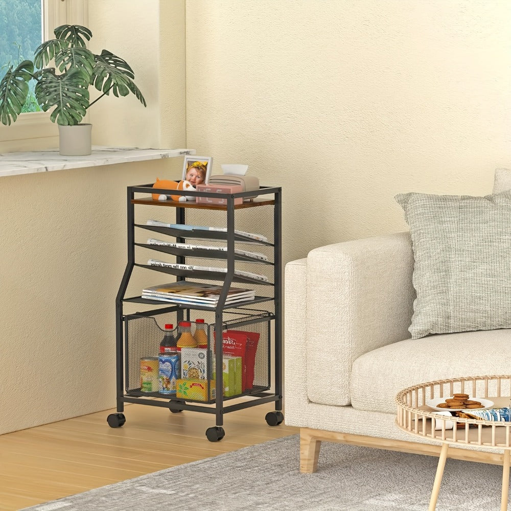 Rolling File Cart with Storage Drawers for Organized Everyday Storage in Home Office detail image - detail view 6