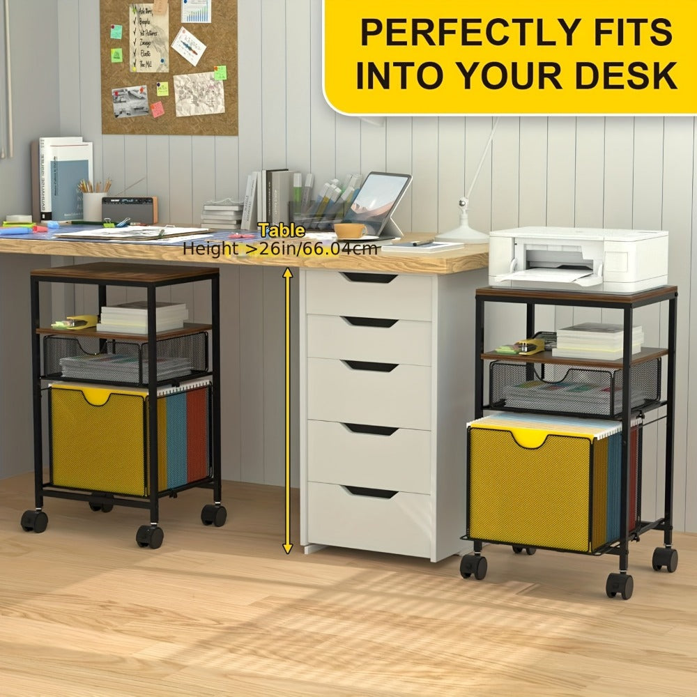 Rolling File Cart with Storage Drawers for Organized Everyday Storage in Home Office detail image - detail view 9