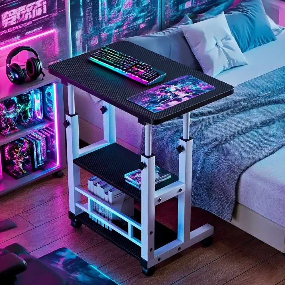 Rolling Laptop Desk with Adjustable Height and Rolling Wheels for Bedroom detail image - detail view 12