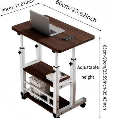 Rolling Laptop Desk with Adjustable Height and Rolling Wheels for Bedroom detail image - detail view 14