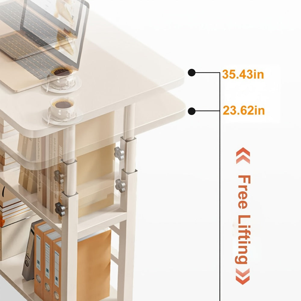 Rolling Laptop Desk with Adjustable Height and Rolling Wheels for Bedroom detail image - detail view 22