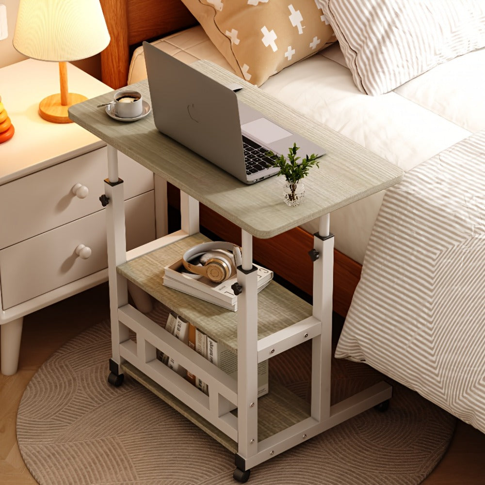 Rolling Laptop Desk with Adjustable Height and Rolling Wheels for Bedroom detail image - detail view 5