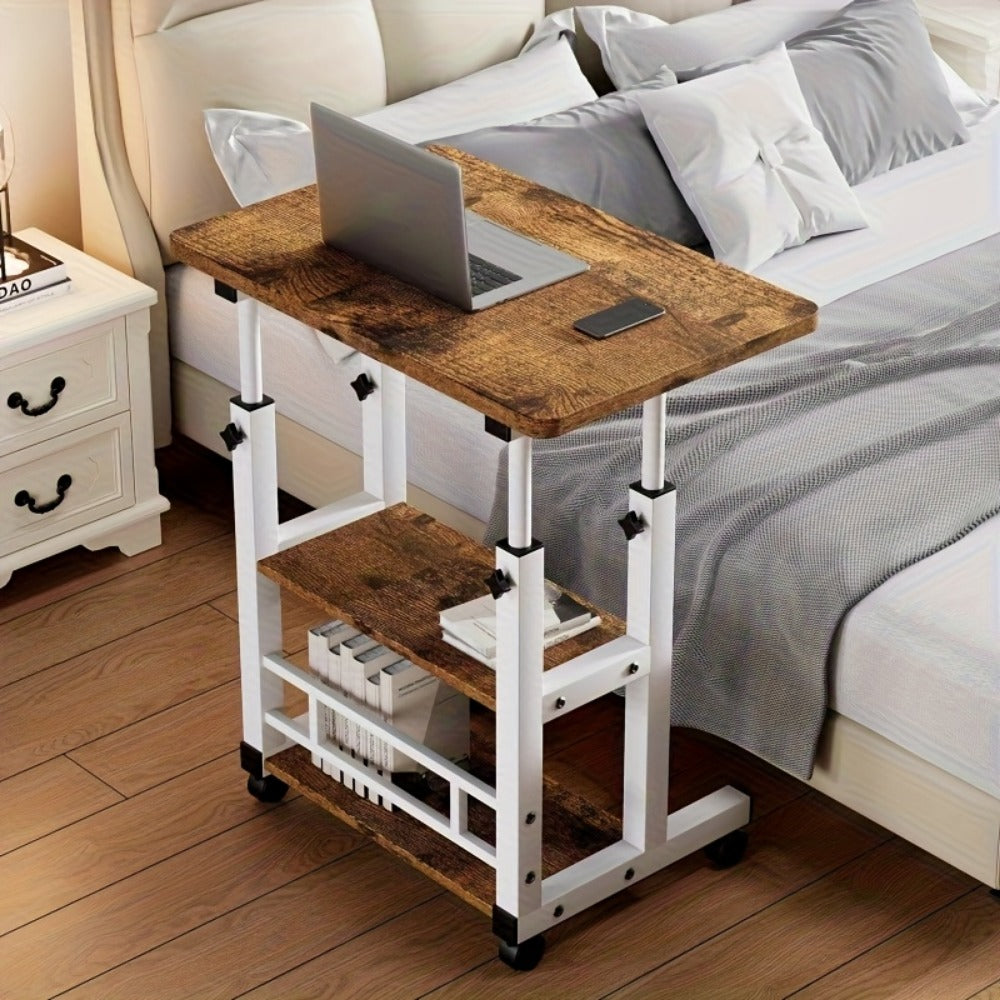 Rolling Laptop Desk with Adjustable Height and Rolling Wheels for Bedroom detail image - detail view 7