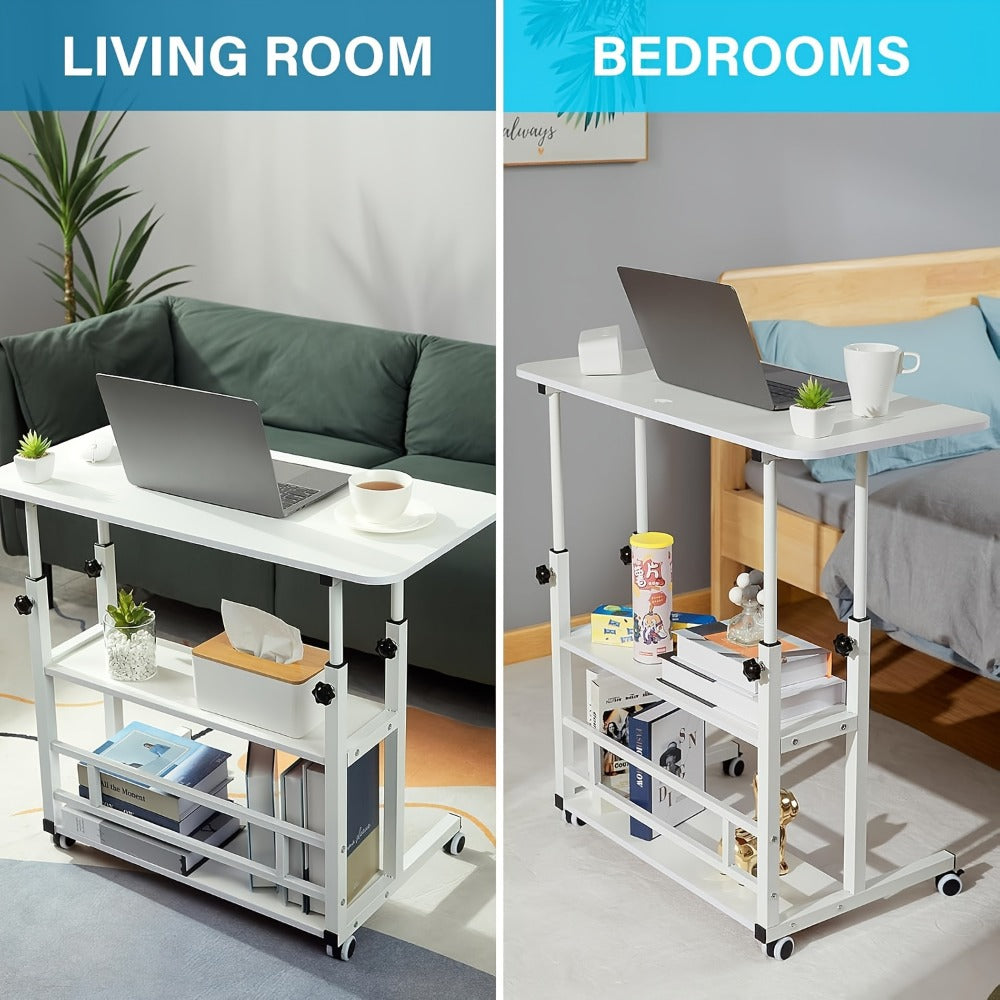 Rolling Laptop Desk with Adjustable Height and Rolling Wheels for Bedroom detail image - detail view 8
