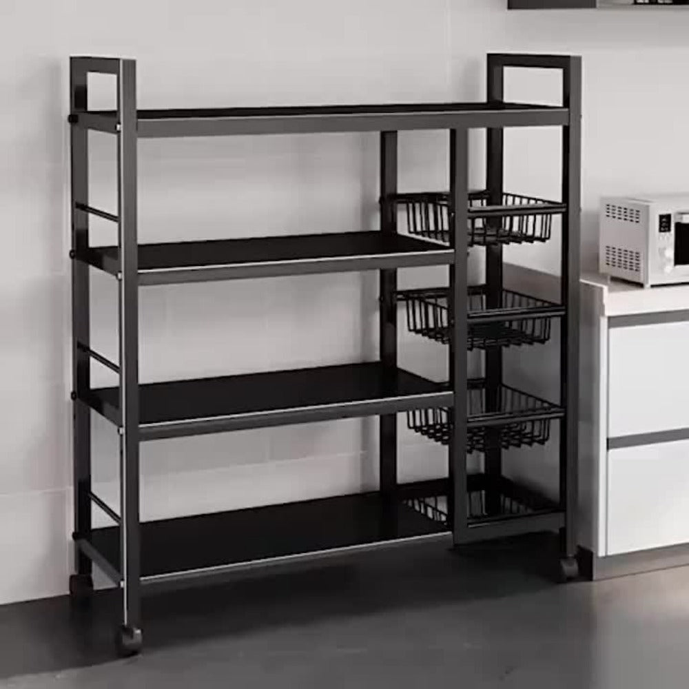 Rolling Metal Baker'S Rack with Adjustable Shelves and Mesh Storage Shelf for Kitchen detail image - detail view 12
