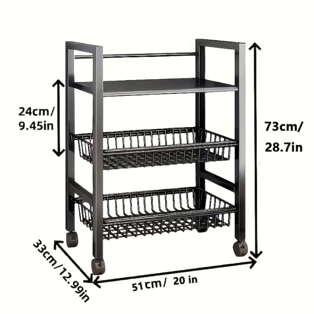 Rolling Metal Baker'S Rack with Adjustable Shelves and Mesh Storage Shelf for Kitchen detail image - detail view 5