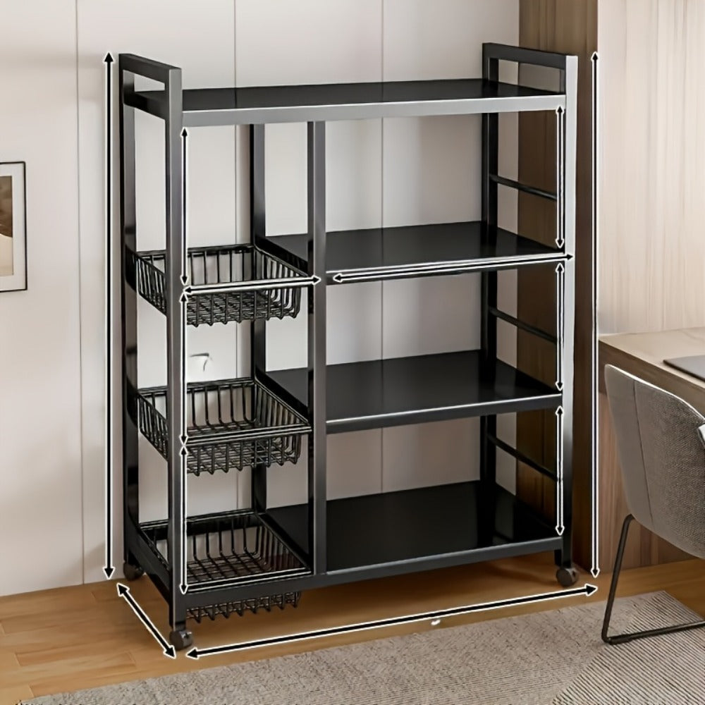 Rolling Metal Baker'S Rack with Adjustable Shelves and Mesh Storage Shelf for Kitchen detail image - detail view 7
