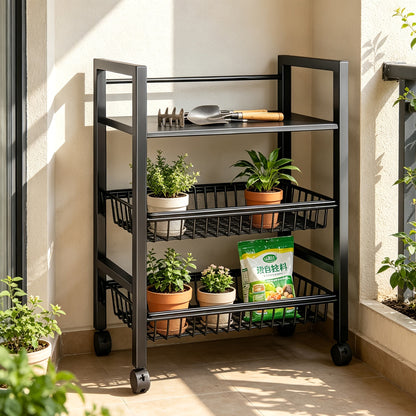 Baker's Rack shown in the Small Mesh Basket Frame option
