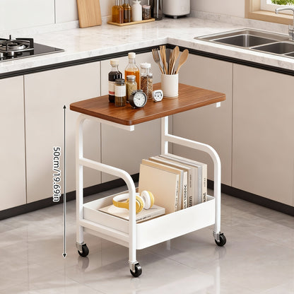 Rolling Metal Kitchen Storage Cart with Rolling Wheels for Organized Everyday Storage detail image - detail view 6