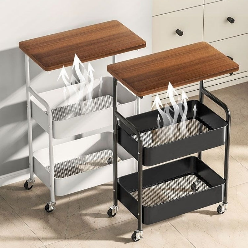 Rolling Metal Kitchen Storage Cart with Rolling Wheels for Organized Everyday Storage detail image - detail view 7