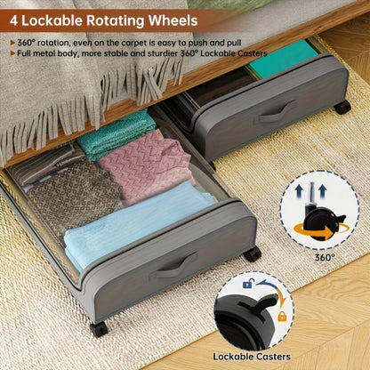 Storage and Organization, Rolling Under-Bed Storage Drawer with Wheels - Metal Frame shown in the main product view