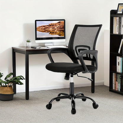 Office Chair, Mid Back Ergonomic Mesh with Armrest & Lumbar Support - Swivel Rolling shown in the main product view