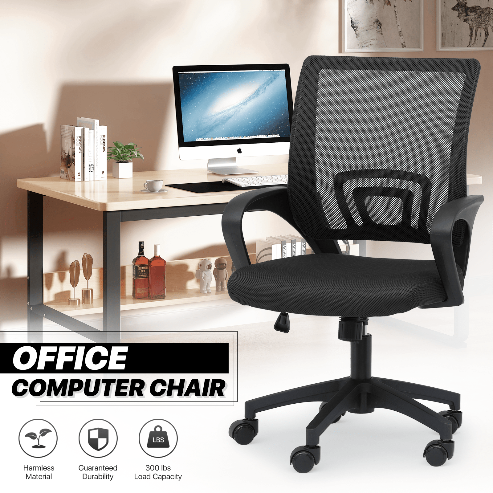 Office Chair shown in the Black option