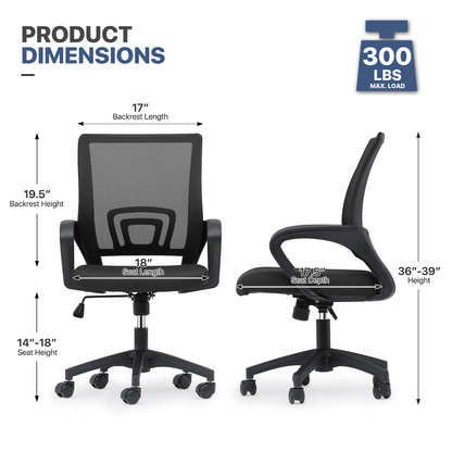 Rolling Office Chair with Armrests and Padded Seat for Home Office detail image - detail view 10