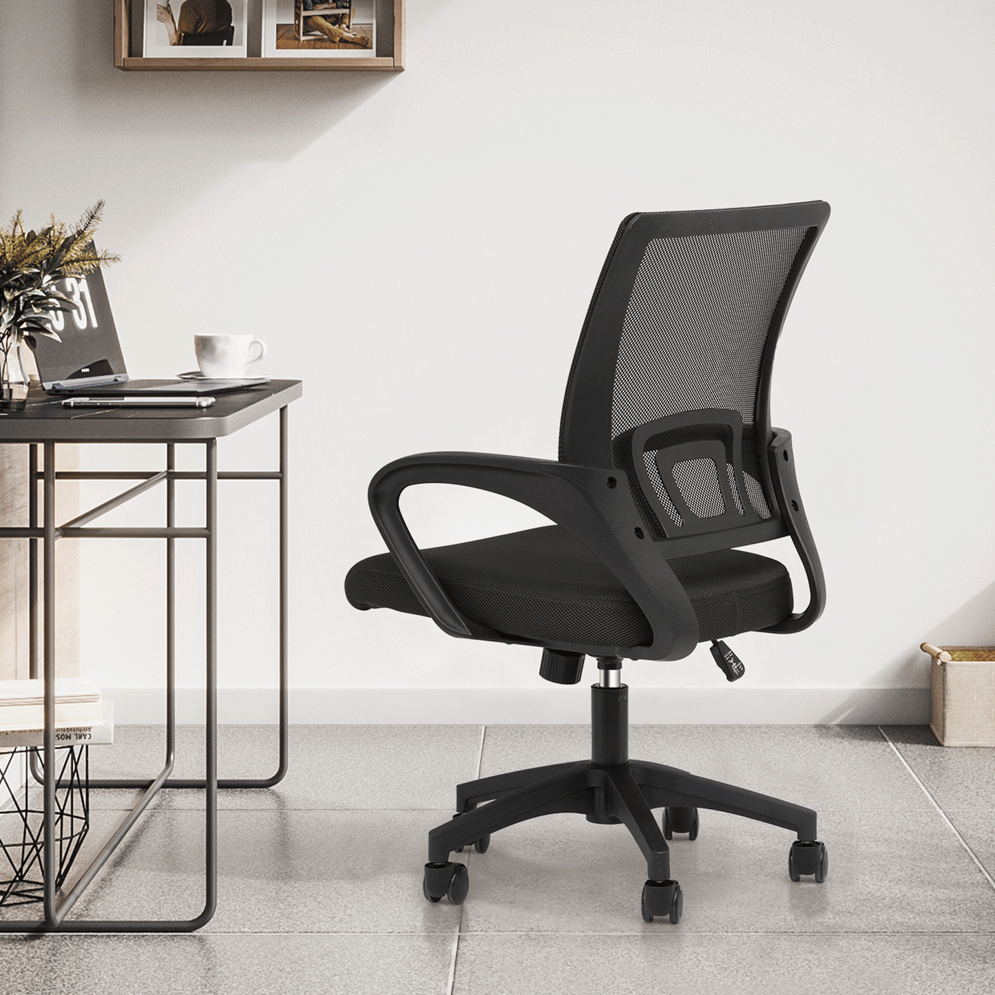 Rolling Office Chair with Armrests and Padded Seat for Home Office detail image - detail view 12