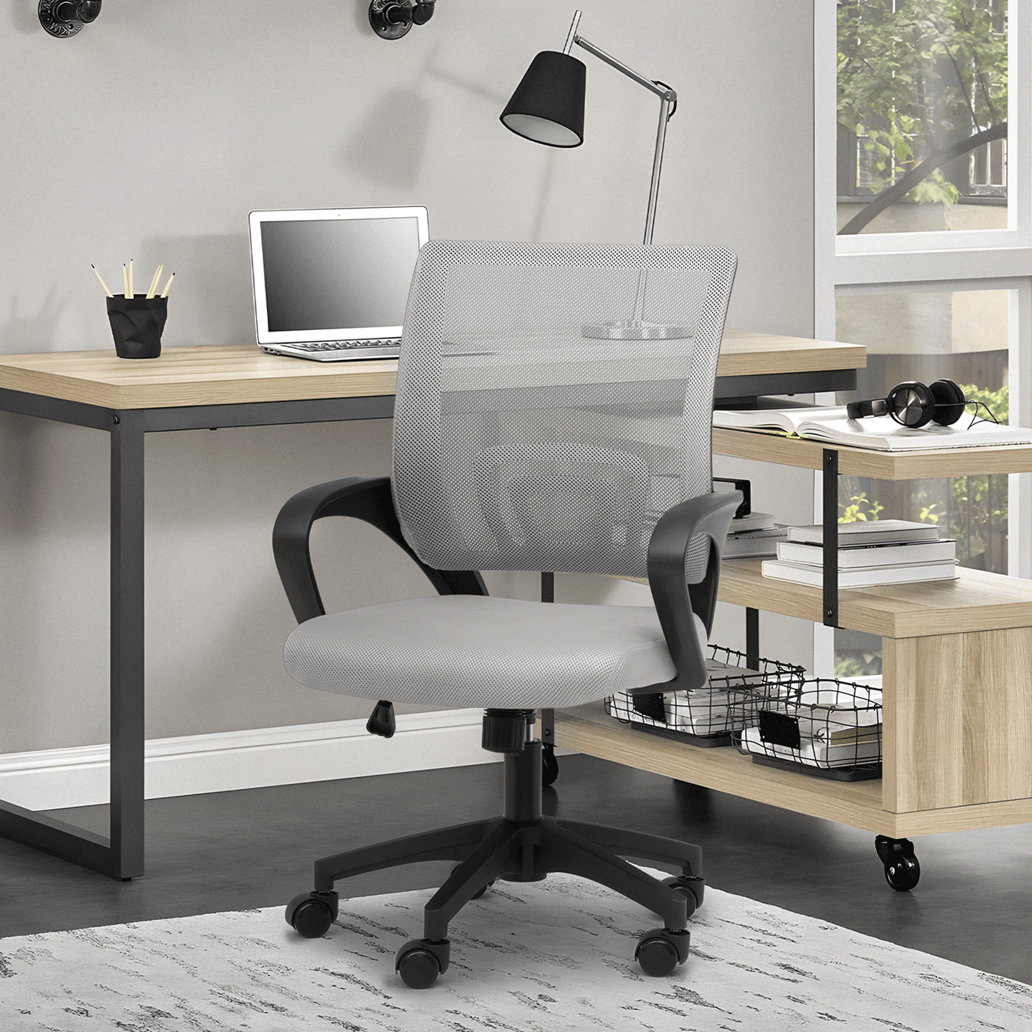 Rolling Office Chair with Armrests and Padded Seat for Home Office detail image - detail view 22