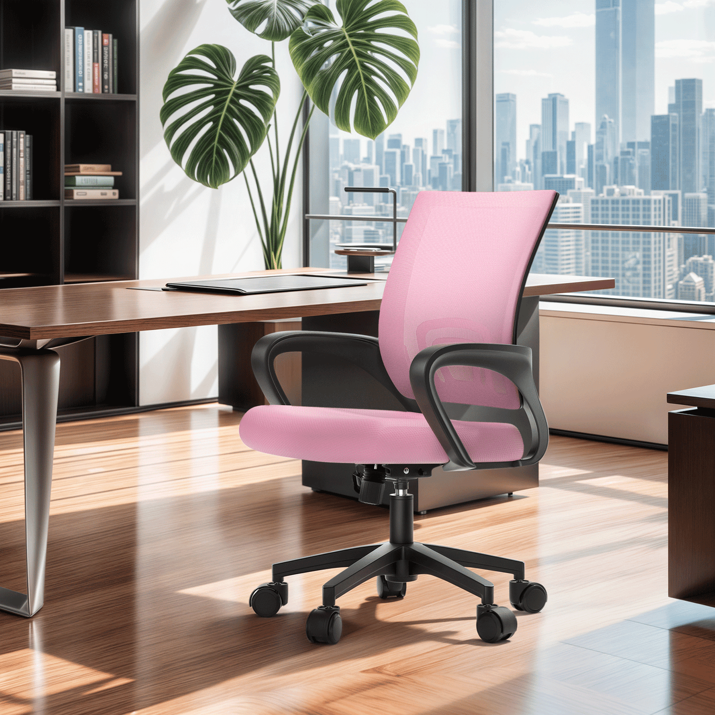 Rolling Office Chair with Armrests and Padded Seat for Home Office detail image - detail view 25