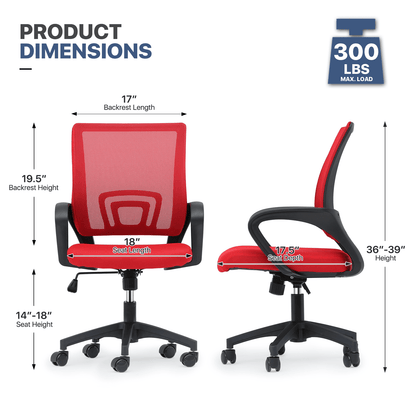 Rolling Office Chair with Armrests and Padded Seat for Home Office detail image - detail view 32
