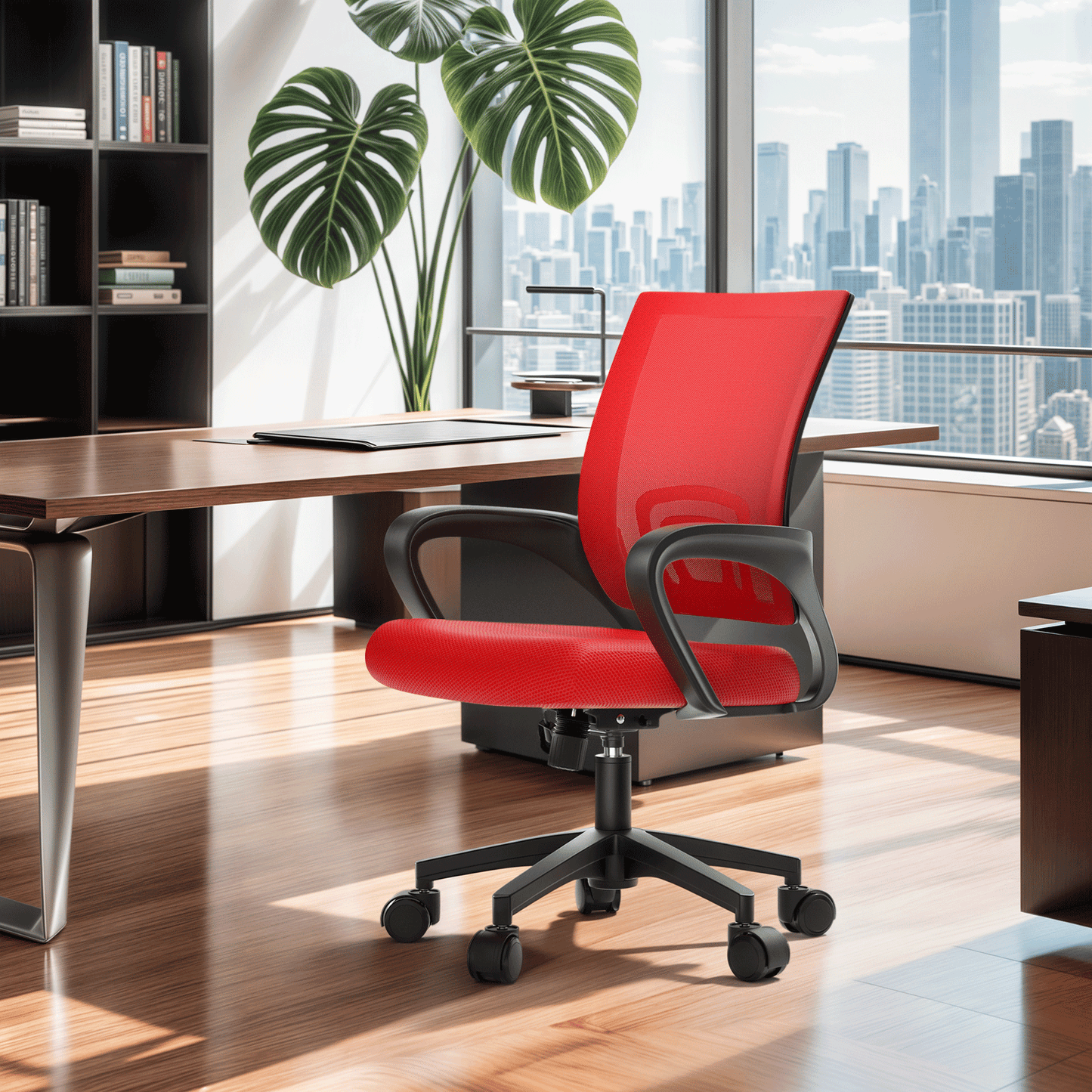 Rolling Office Chair with Armrests and Padded Seat for Home Office detail image - detail view 33