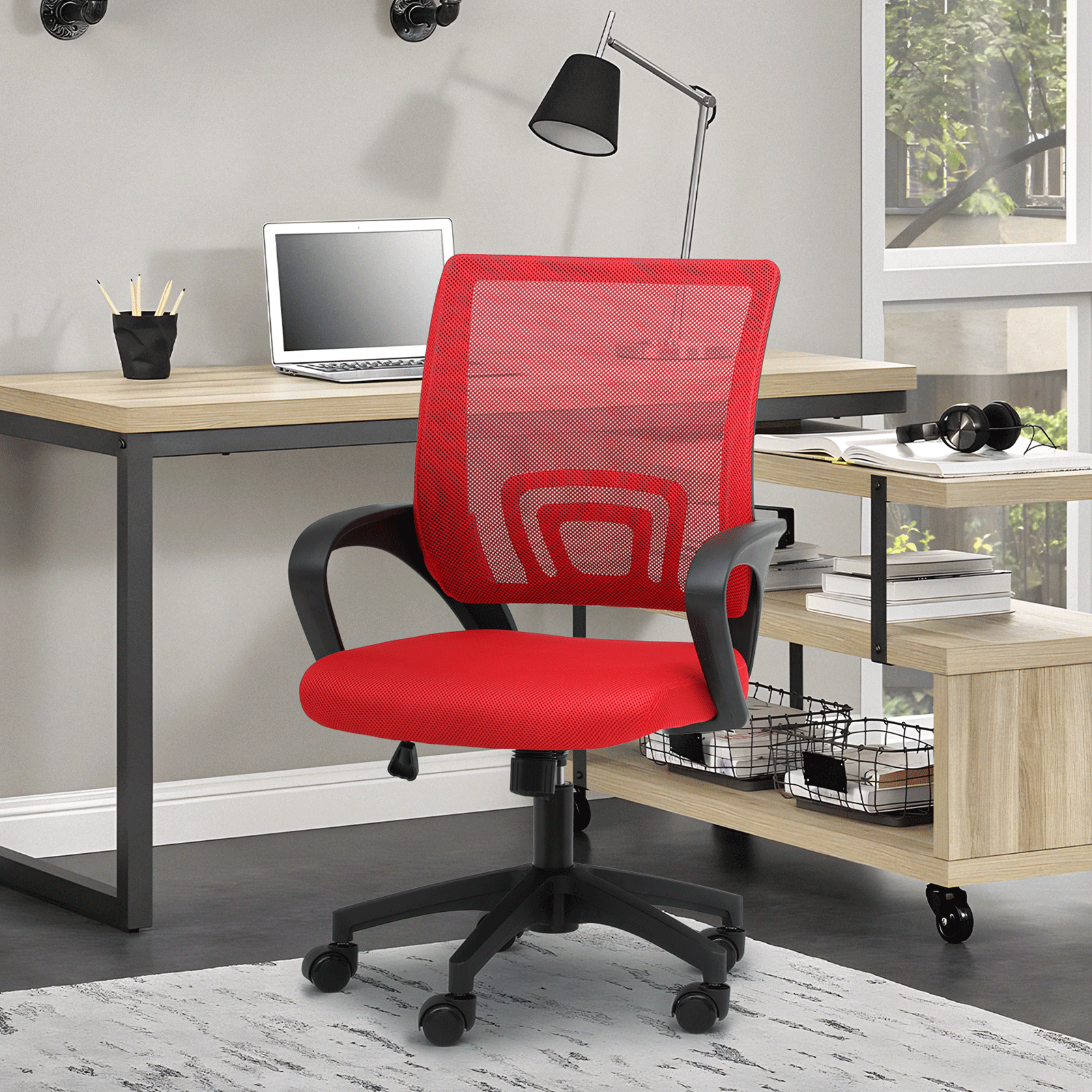 Rolling Office Chair with Armrests and Padded Seat for Home Office detail image - detail view 34