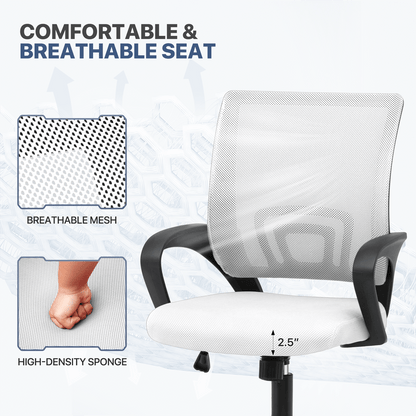 Rolling Office Chair with Armrests and Padded Seat for Home Office detail image - detail view 7
