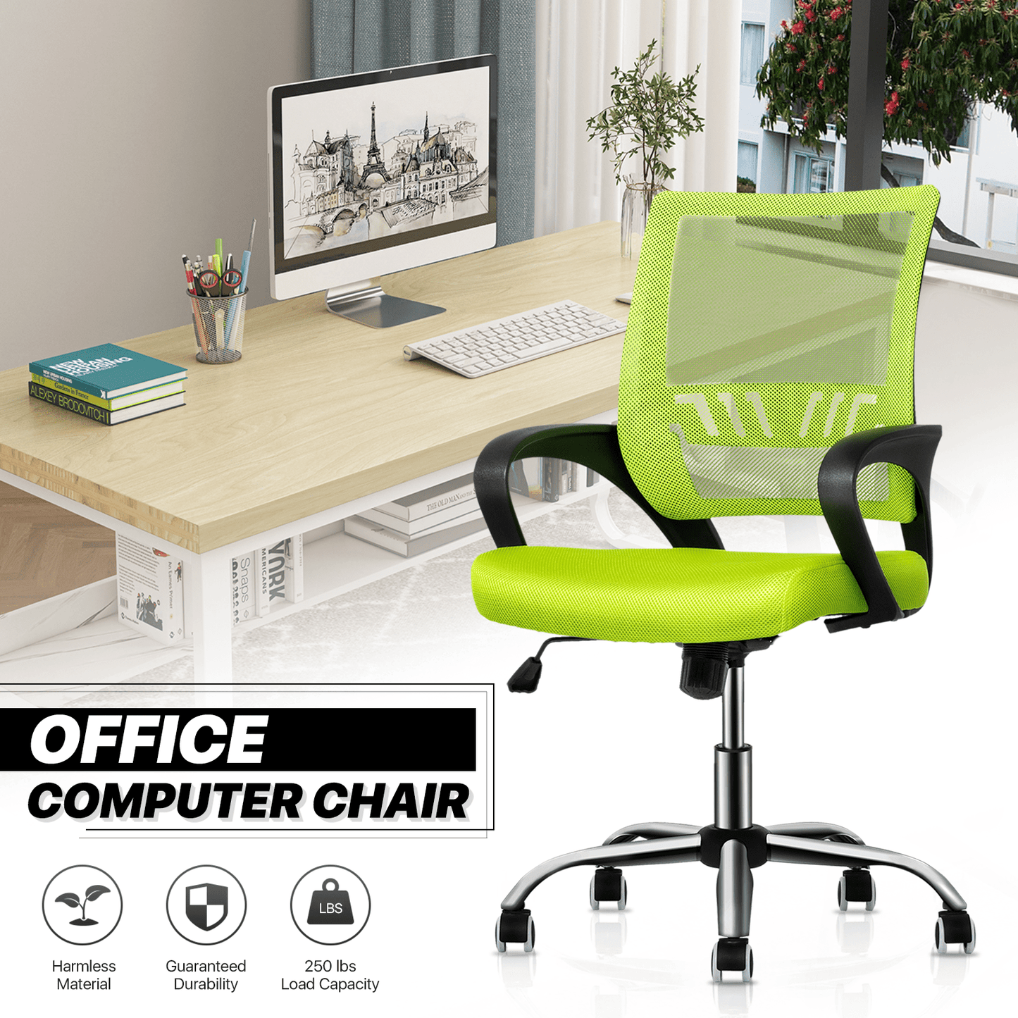 Office Chair shown in the Green option