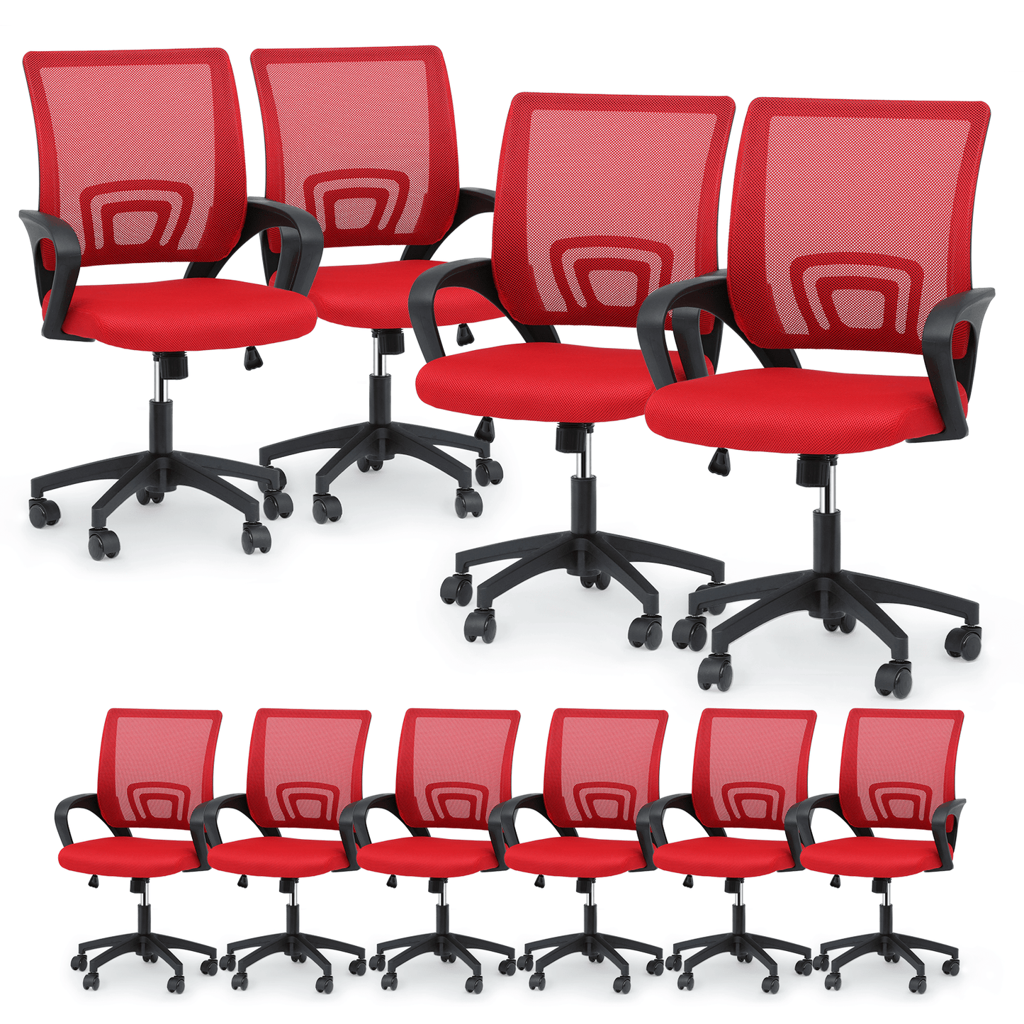 Office Chair shown in the Red - 10 Pcs option