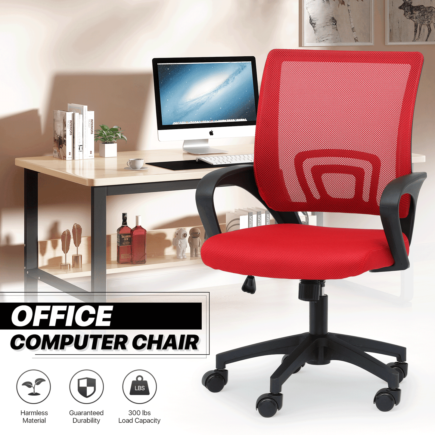 Office Chair shown in the Red option