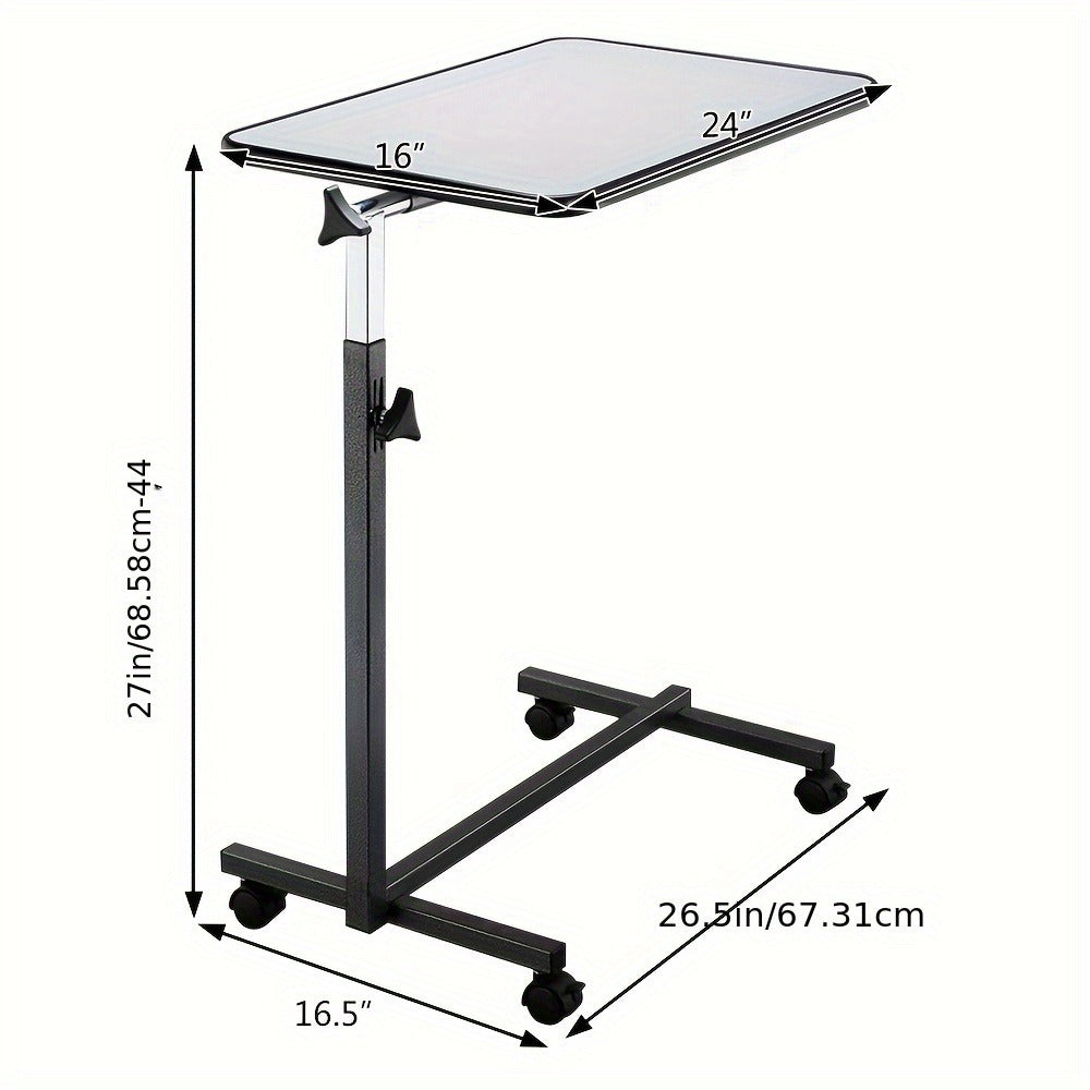 Rolling Overbed Table with Adjustable Height and Rolling Wheels for Living Room detail image - detail view 8