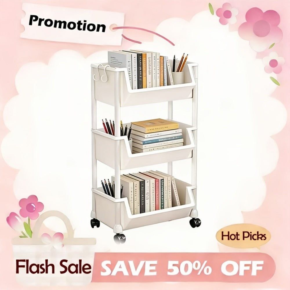 Rolling Storage Cart, Multipurpose File Cart & Storage Rack for Office, Kitchen, Bathroom shown in the main product view