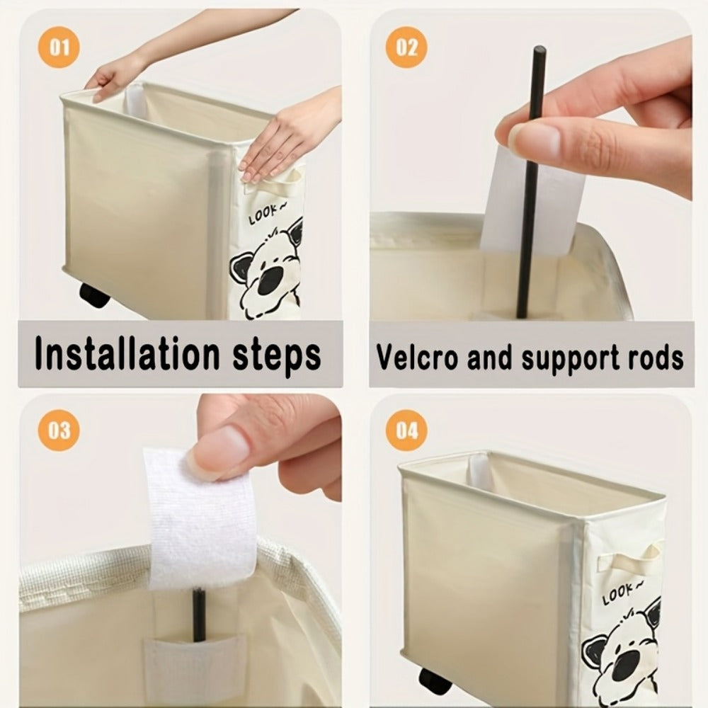 Rolling Storage Cart with Rolling Wheels for Organized Everyday Storage in Home Office detail image - detail view 9