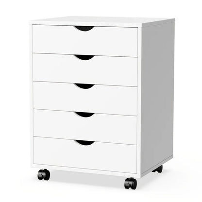 Dresser, Rolling on Wheels with 5 Drawers, Compact Wooden Storage Cabinet for Bedroom shown in the main product view