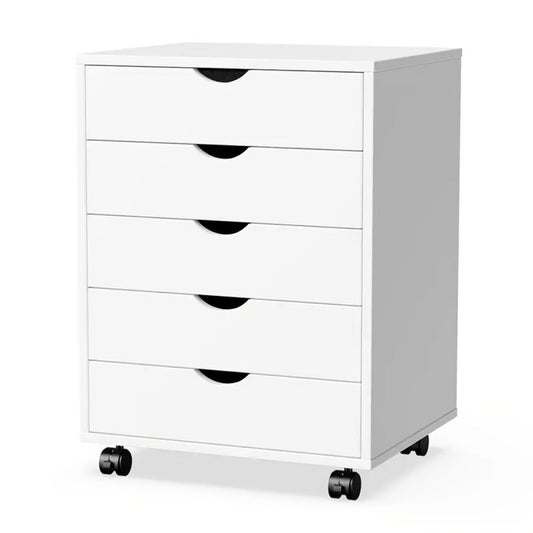 Dresser, Rolling on Wheels with 5 Drawers, Compact Wooden Storage Cabinet for Bedroom shown in the main product view