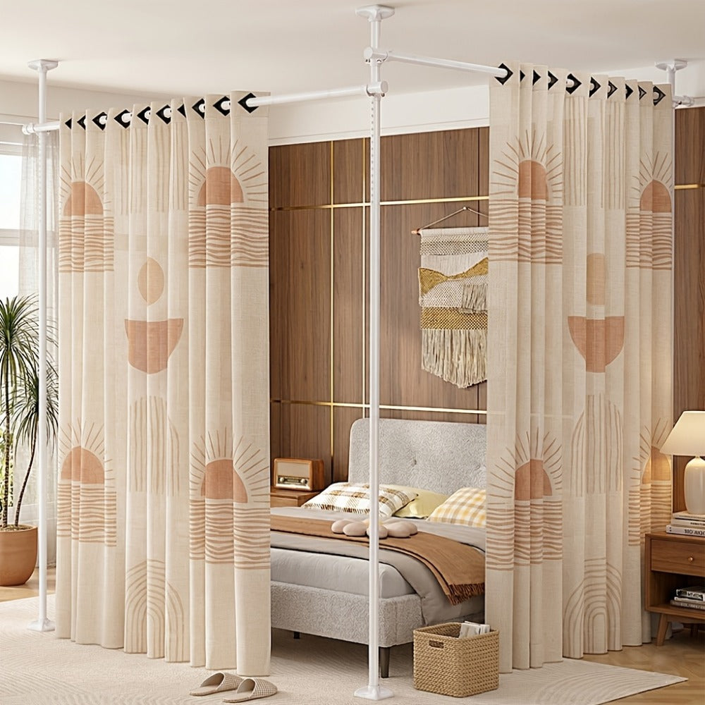Room Divider Rod with Tool-Free Assembly and Added Privacy for Living Room detail image