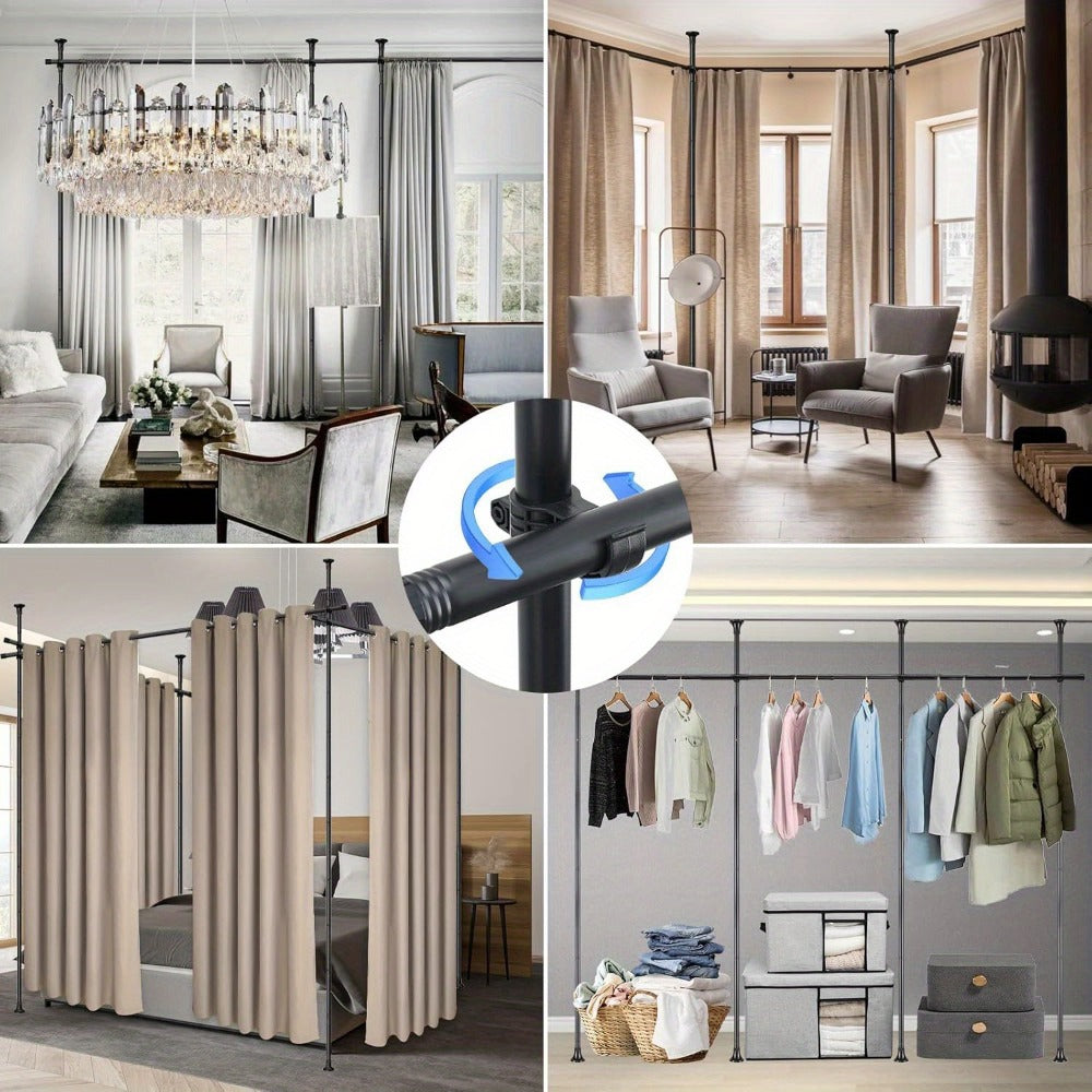 Room Divider Rod with Tool-Free Assembly and Added Privacy for Living Room detail image - detail view 7